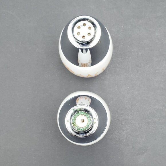 Gemco Westinghouse Butterfly Gold Salt & Pepper Shakers Gold on White Milk Glass - Picture 4 of 10